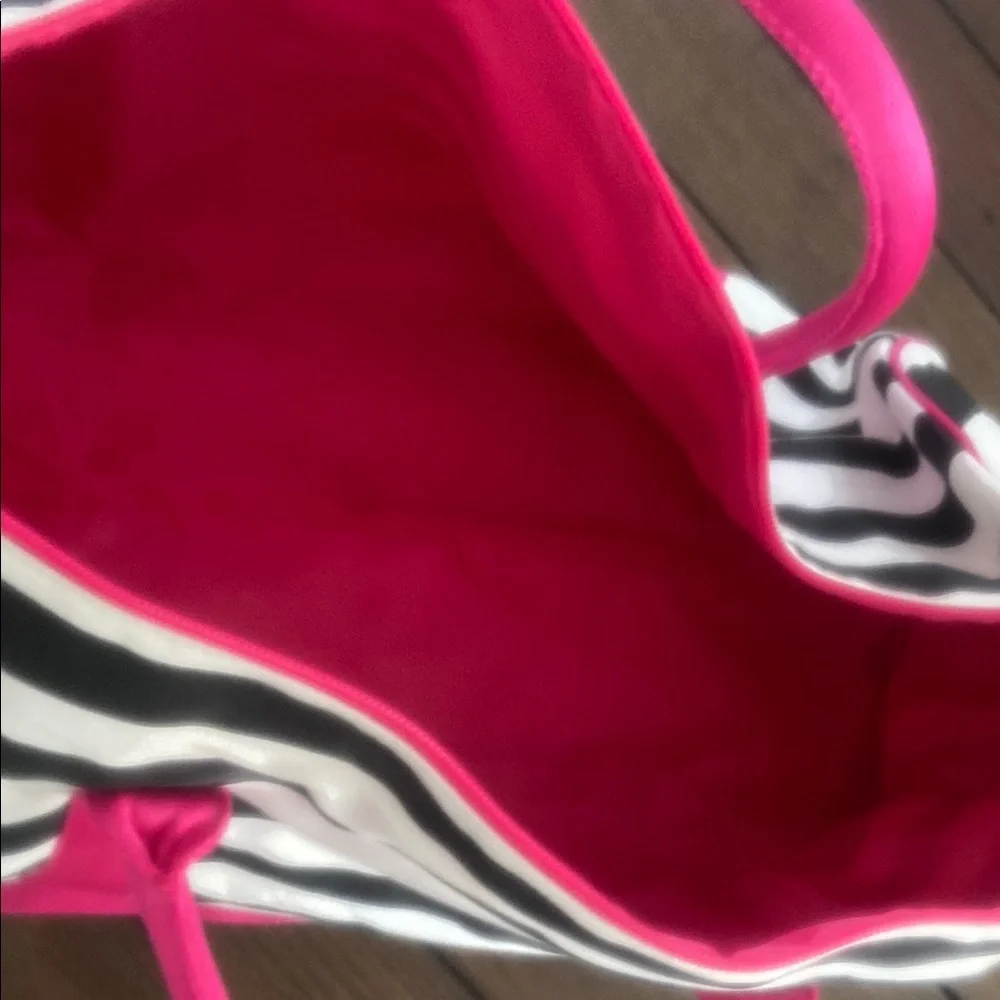 Victoria's Secret Striped Tote Bag with Pink Accents with tag